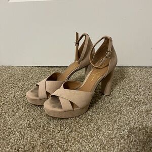 Jessica Simpson tan suede heels
